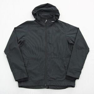 Lululemon Full Zip Vented Performance Reflective Jacket Black Striped Size L